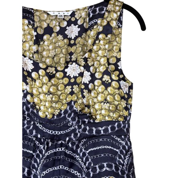 CAbi silk babydoll top, green/black, Baroque, statement, boho luxe, maximalism - Picture 3 of 6